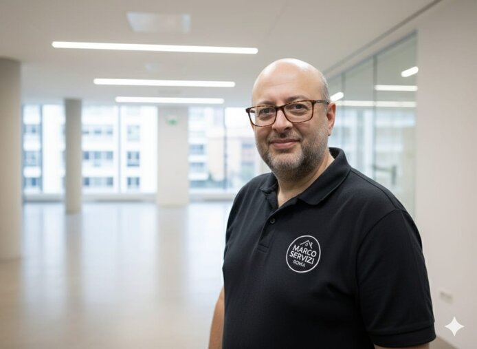 Marco riccio titolare di Marco Servizi Roma esperto in pulizie professionali di condomini, uffici e negozi