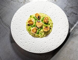 Risotto piselli e capesante
