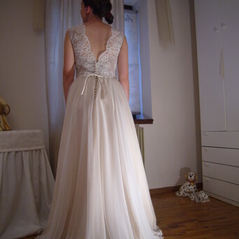 pizzo francese atelier abiti da sposa Trento
