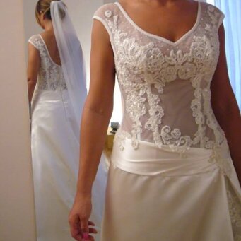 raso di seta pizzo francese abito da sposa Verona