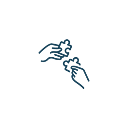 collaborazione autentica blu
