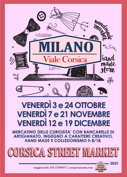 locandina milano vialer corsica bancarelle mercatino mercatiniecuriosita assopromoarte 2025