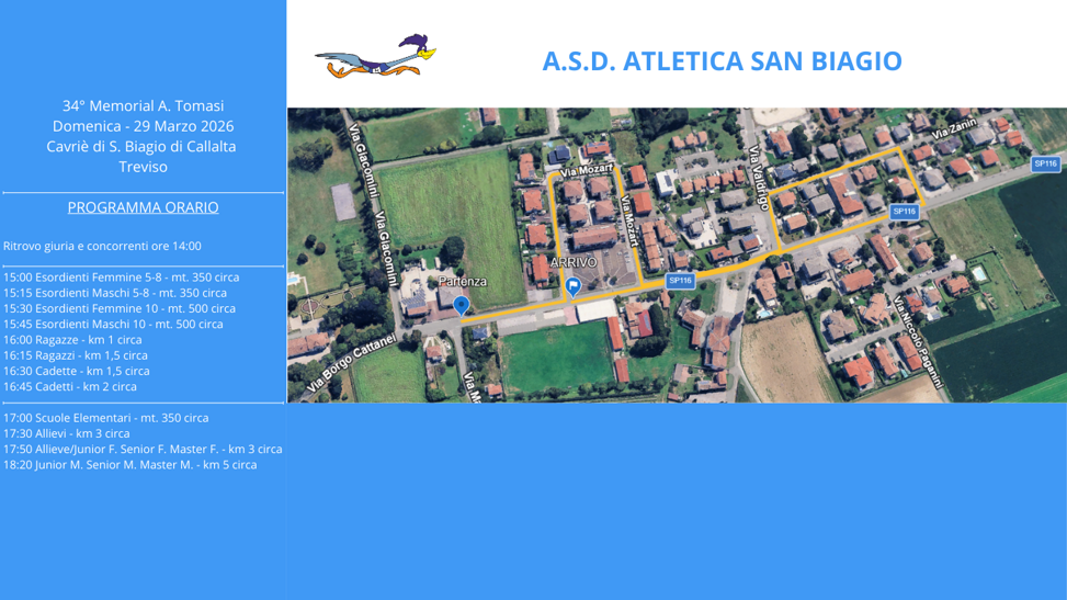34° memorial a. tomasi 29 marzo 2026 cavriè di s. biagio di callalta treviso