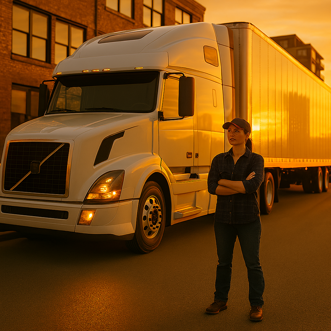 camion al tramonto donna copilot