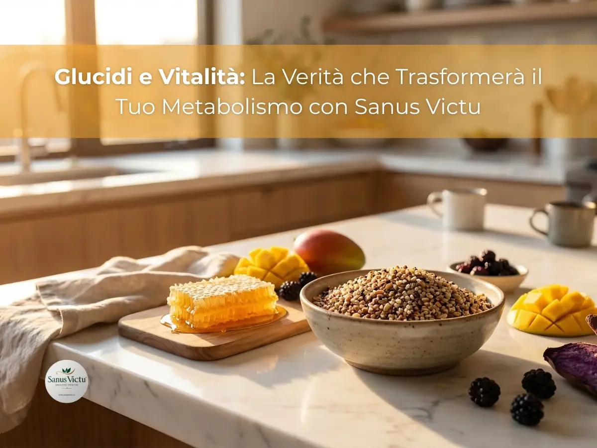 Glucidi e Vitalità: La Verità che Trasformerà il Tuo Metabolismo con Sanus Victu Glucidi sani e metabolismo: cereali integrali, miele e frutta per la vitalità con Sanus Victu.