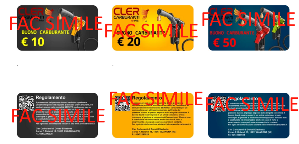 buoni carburante fac simile