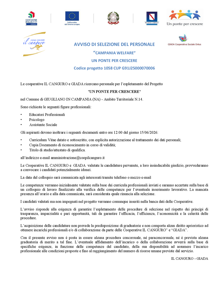 avviso giugliano selezione operatori