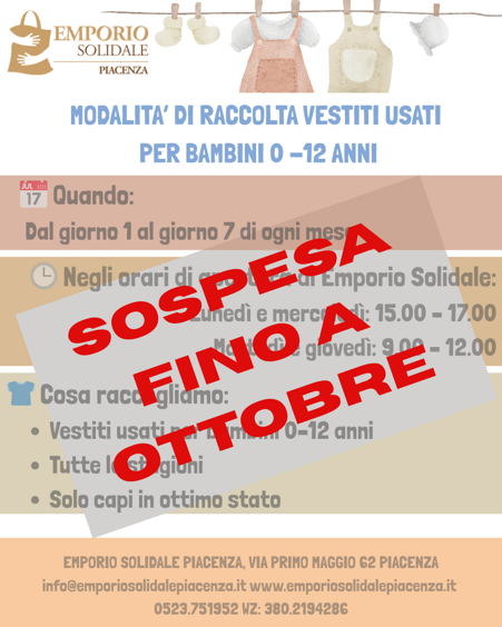 raccolta vestiti sospesa