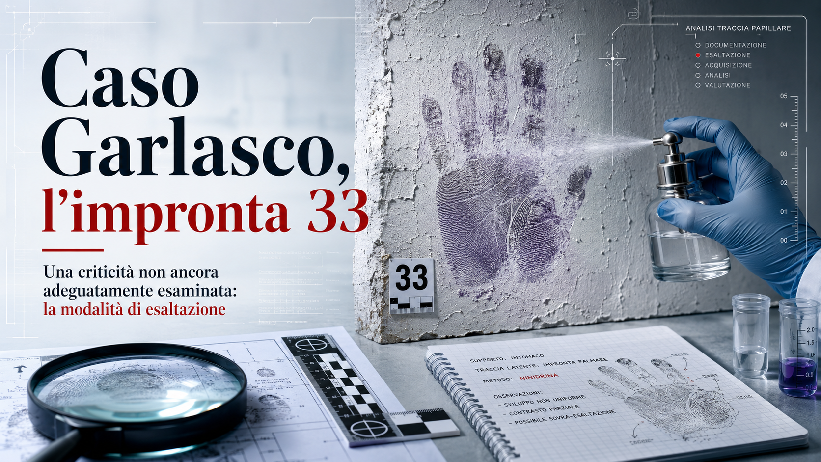 Caso Garlasco, l'impronta 33, una criticità non ancora adeguatamente esaminata: la modalità di esaltazione