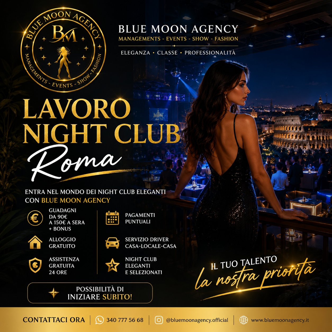 Lavoro Night Club Roma | Blue Moon Agency