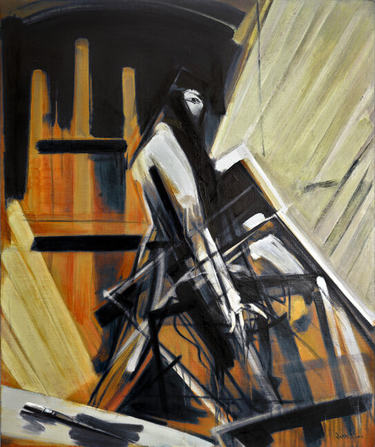 nello studio 1989 olio su tela 120x100 cm.jpeg