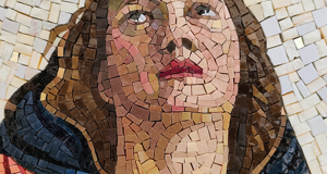 The Assunta of Titian mosaic, face detail