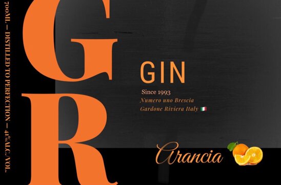artisanal gin from Lake Garda gr-gin Orange fruit di Gardone Riviera
