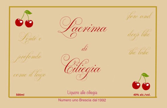 liquor artisanal loved by d'Annunzio, a Cherry with a tear of Gardesana cherry