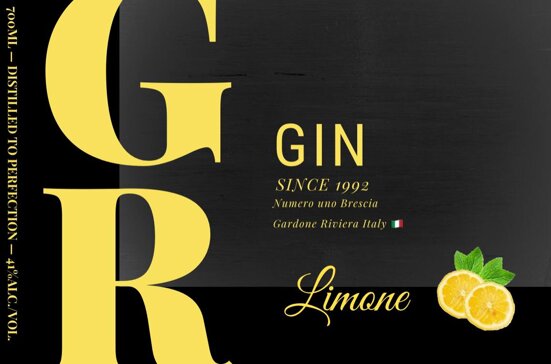 artisanal gin from Lake Garda gr-gin Lemon fruit di Gardone Riviera