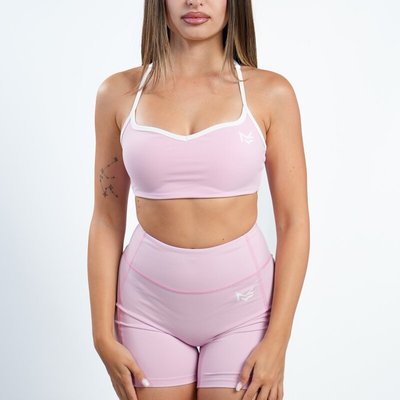 Reggiseno sportivo Me Heart Top rosa con scollo a cuore