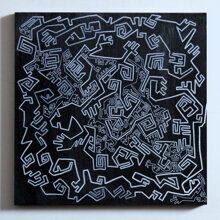 Black Route pittura su legno