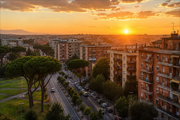 vista panoramica quartieri roma est serviti nel servizio di distribuzione volantini vista panoramica quartieri roma est serviti nel servizio di distribuzione volantini