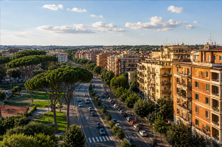 Veduta panoramica quartieri di Roma Ovest
