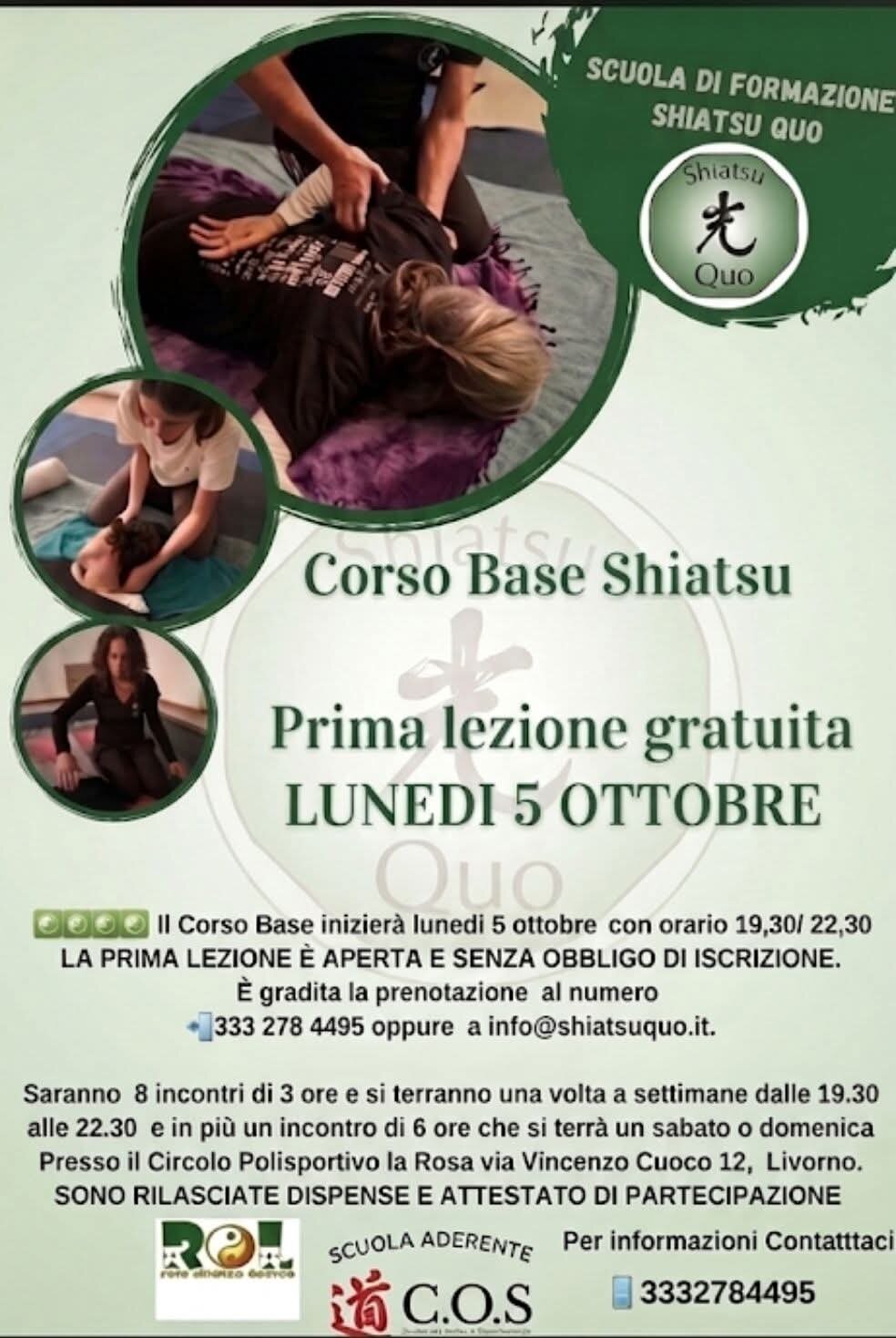 Inizio Corso Base di Shiatsu - 5 Ottobre 2026