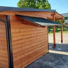 Pensilina a sbalzo Pensilina addossata a casetta