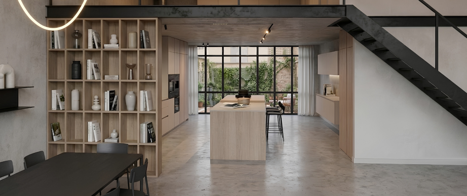 02 loft cucina vista frontale