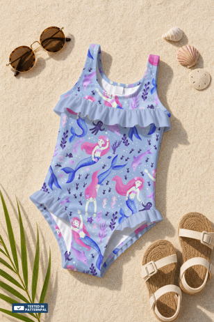 final mermaids linen hero pattern-kids_-one-piece-swimsuit