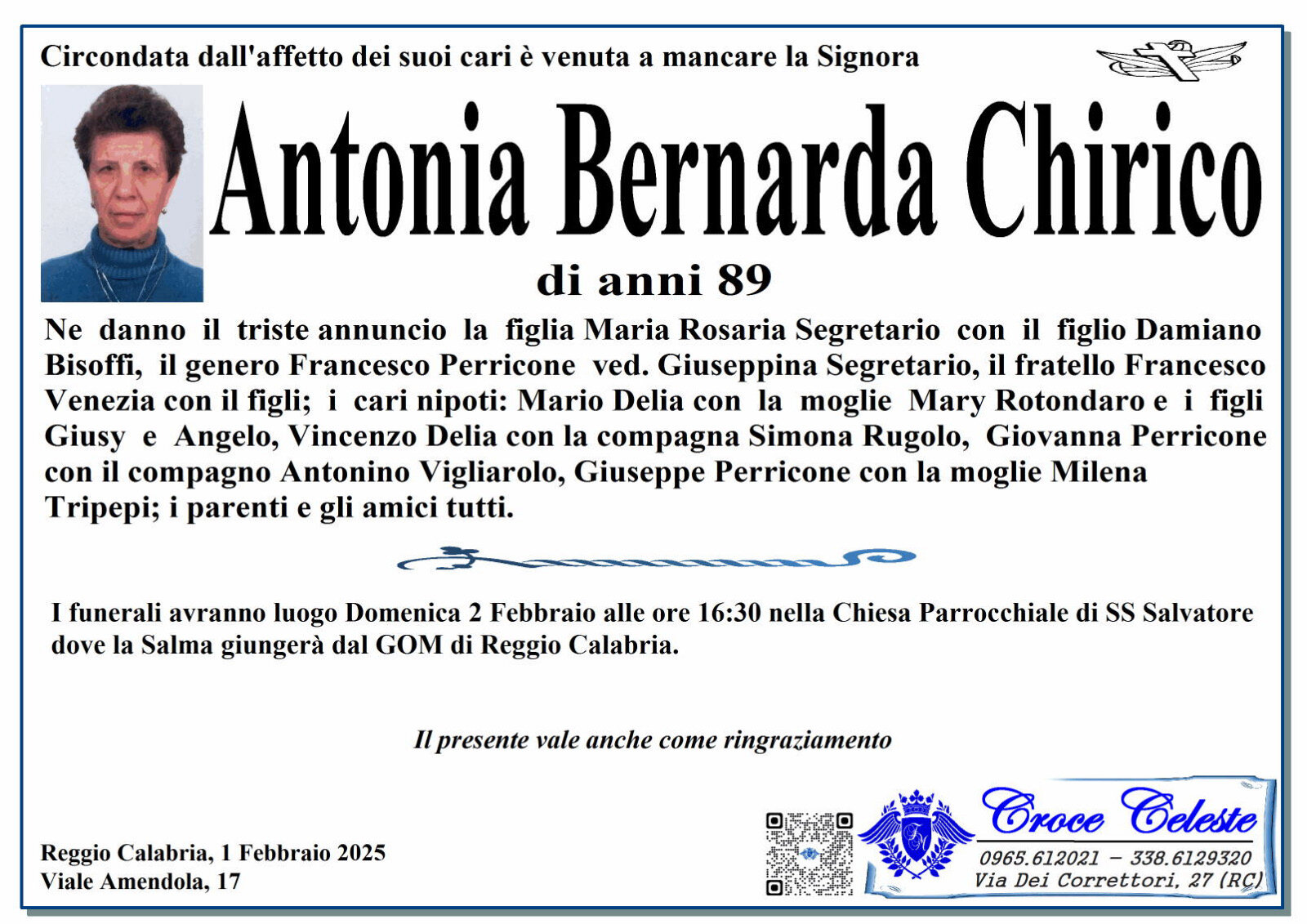ANTONIA BERNARDA CHIRICO