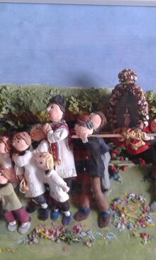 La processione Luce pittorica cm. 29x19con cornice cm. 42x32