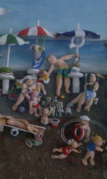 La spiaggia luce pittorica cm. 48x34con cornice. cm. 60x75