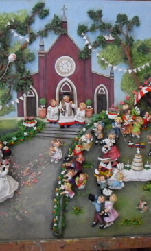 Felice matrimonio Luce pittorica cm. 80x50con cornice cm. 78x107