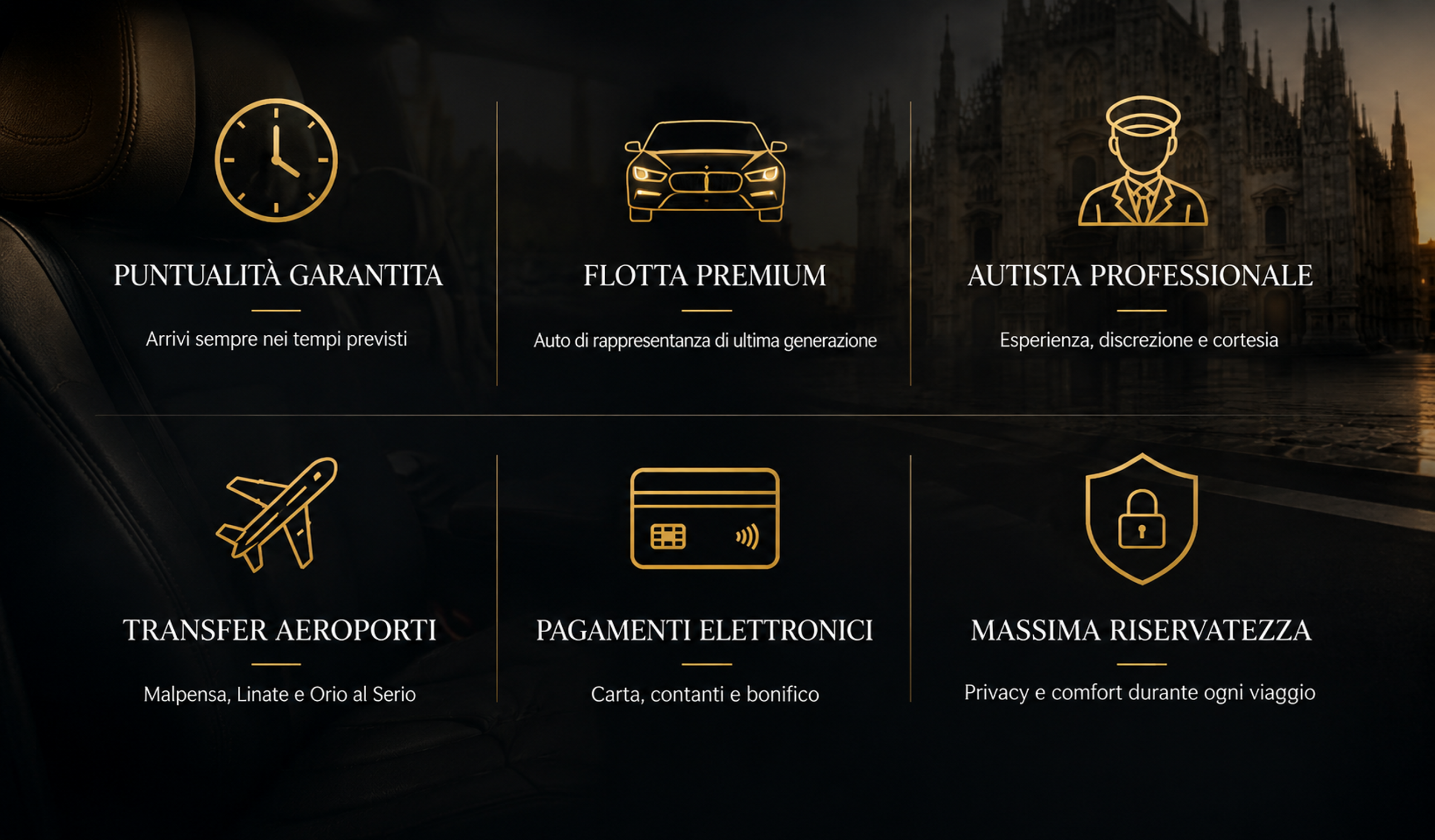Servizio taxi noleggio con conducente transfer aeroporti viaggi privati business Longhin NCC