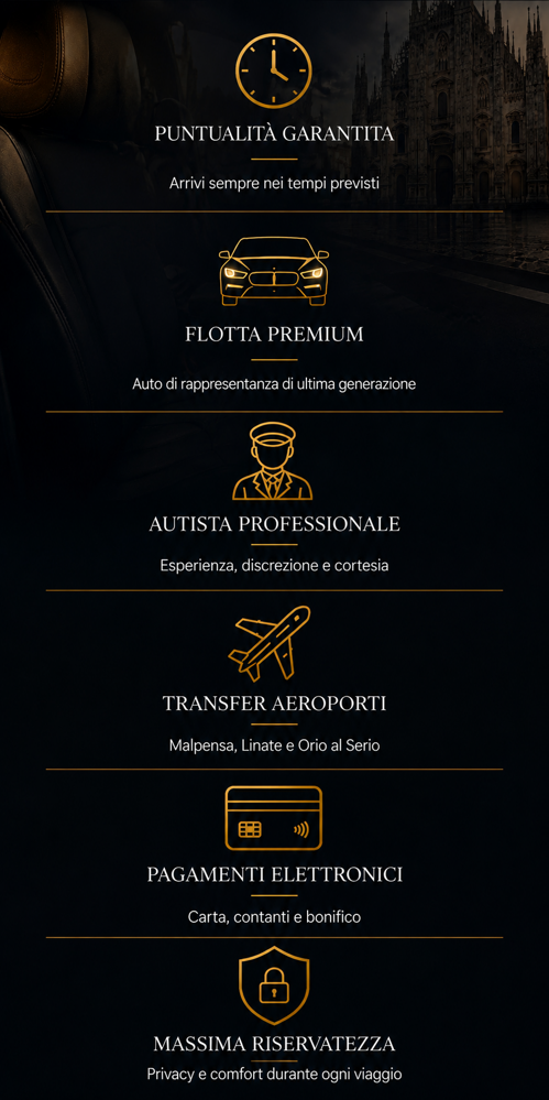 Servizi NCC transfer aeroporti viaggi privati business Longhin NCC