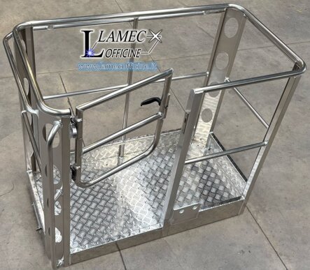 Cestello porta persone in alluminio con cancelletto