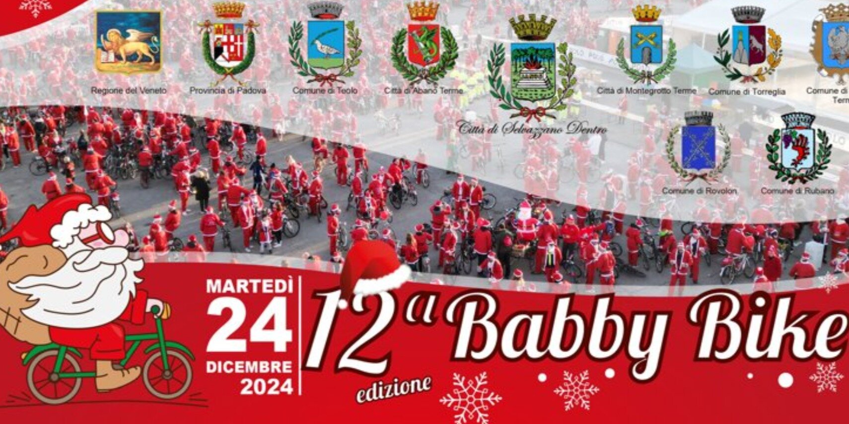 BABBY BIKE - La vigilia di Natale 2024 - La pedalata della solidariet&agrave; che colora di rosso le strade della provincia di Padova