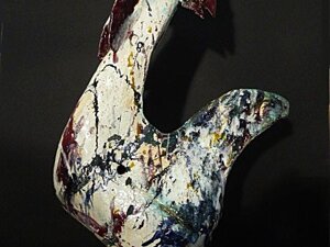 Ceramica ossidi e smalti in diverse cotture. Anno 2011. cm.38x66x20