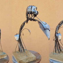 Camaleonte II Iron, wood - h60 cm VENDUTO