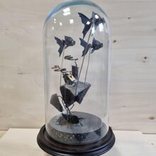 My little town Ferro, rame, ottone e campana di vetro. h 40cm VENDUTO