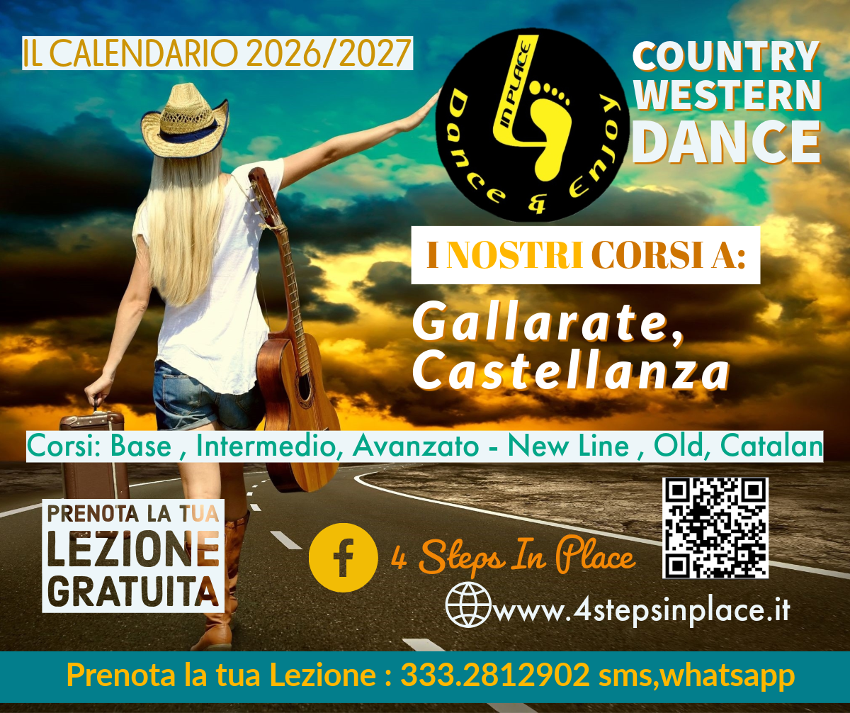 7 Settembre 2026: ricominciano i corsi di Ballo Country della Scuola 4 Steps in Place!!!