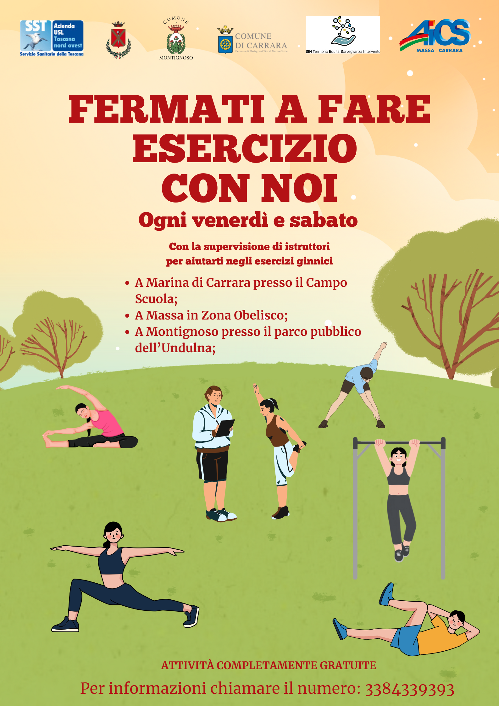 FERMATI A FARE ESERCIZIO CON NOI: ESERCIZIO GINNICO GRATUITO