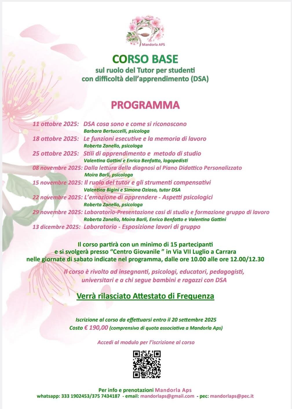 Corso Base sul ruolo del Tutor per studenti con difficoltà dell'apprendimento