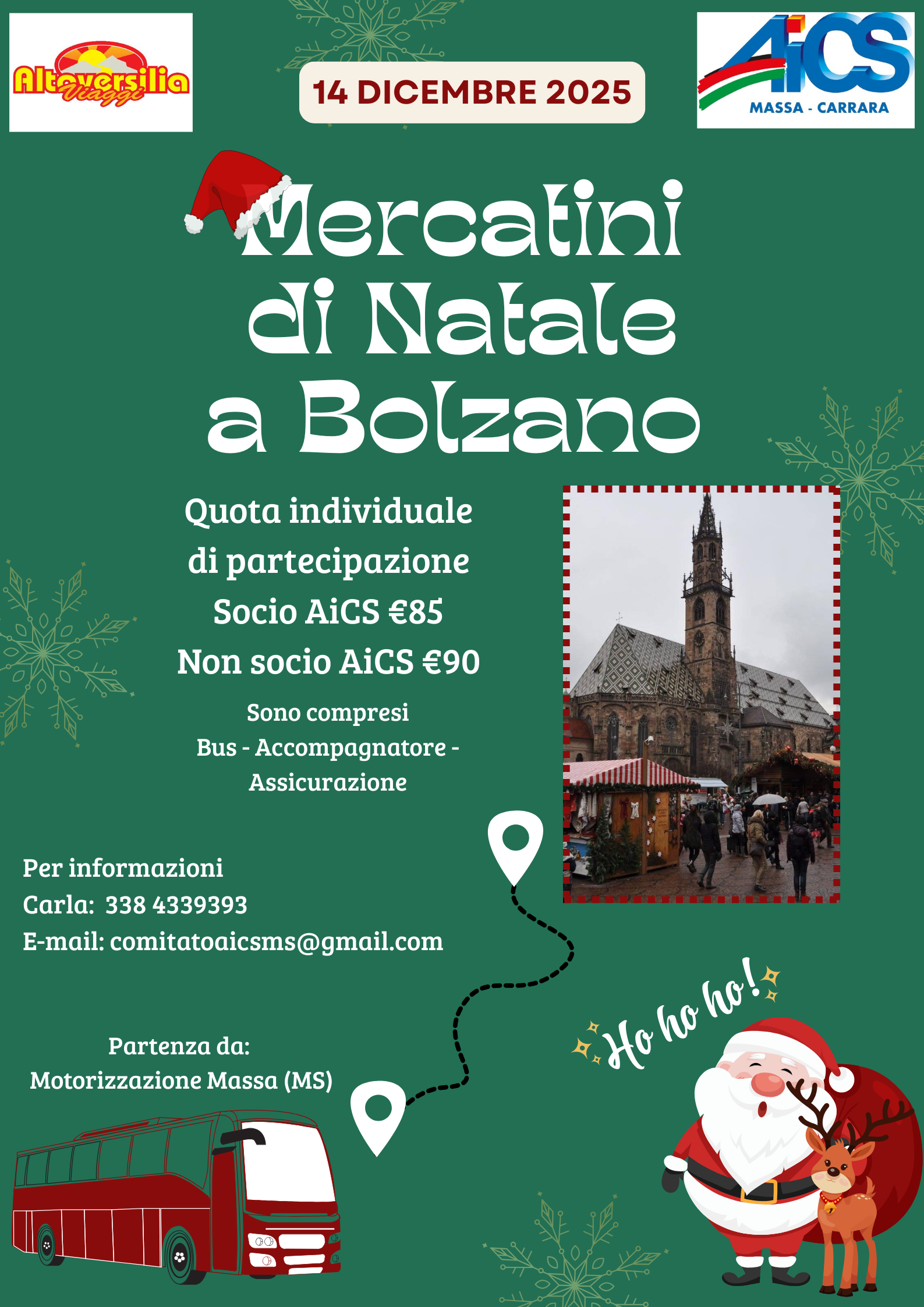 Ci vediamo il 14 dicembre ai Mercatini di Natale di Bolzano!