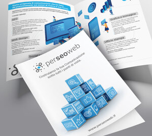 leaflet A5 per presentazione servizi di www.perseoweb.it