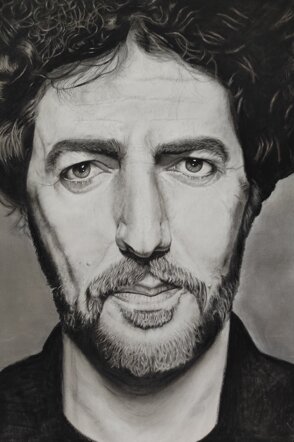 max gazzè canvas / cm 70 x 50 cm / charcoal / graphite