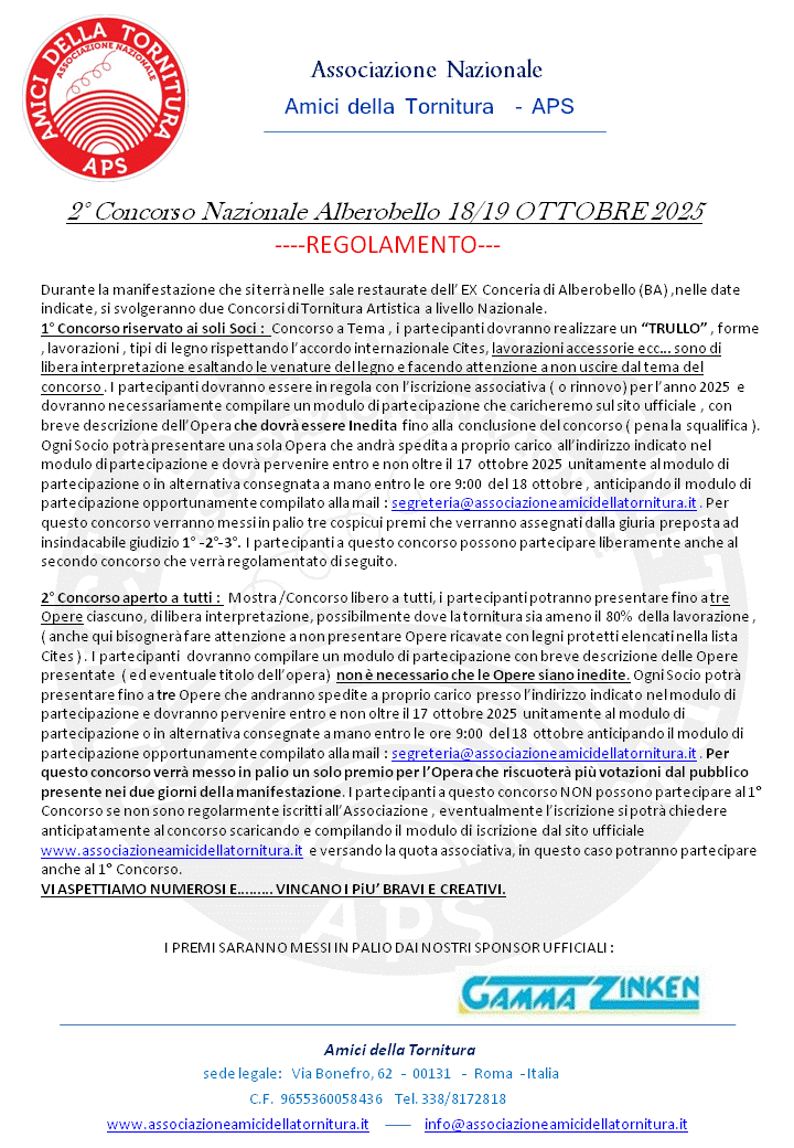 regolamento concorso alberobello 2025
