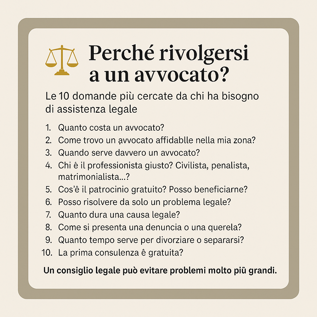 PERCHE' RIVOLGERSI AD UN AVVOCATO?