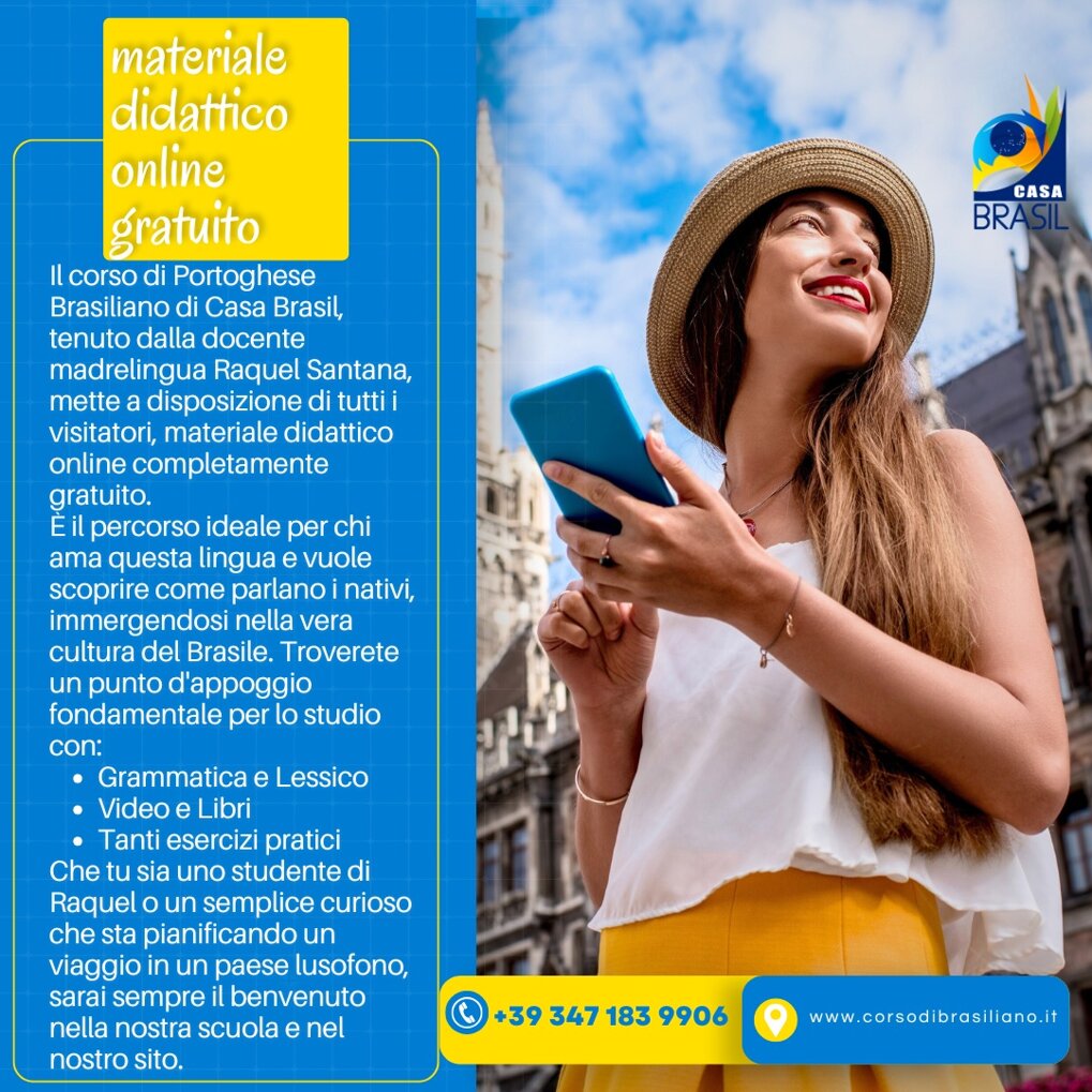 Libri e dispense per imparare il brasiliano - Materiale didattico corso di portoghese per italiani
