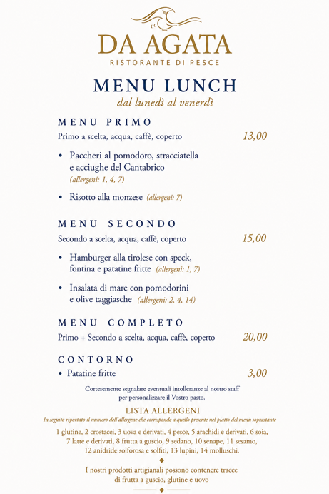 menu lunch