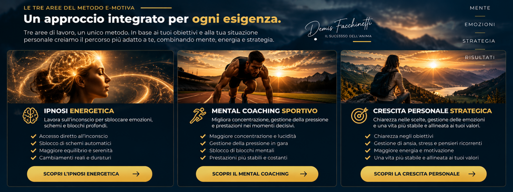 le tre aree del metodo e-motiva