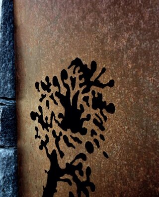 Pannello decorativo con lavorazione artistica su ferro finitura corten